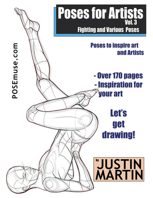 Poses for Artists Volume 3  Fighting and Various Poses: An essential reference for figure drawing and the human form (Inspiring,Used