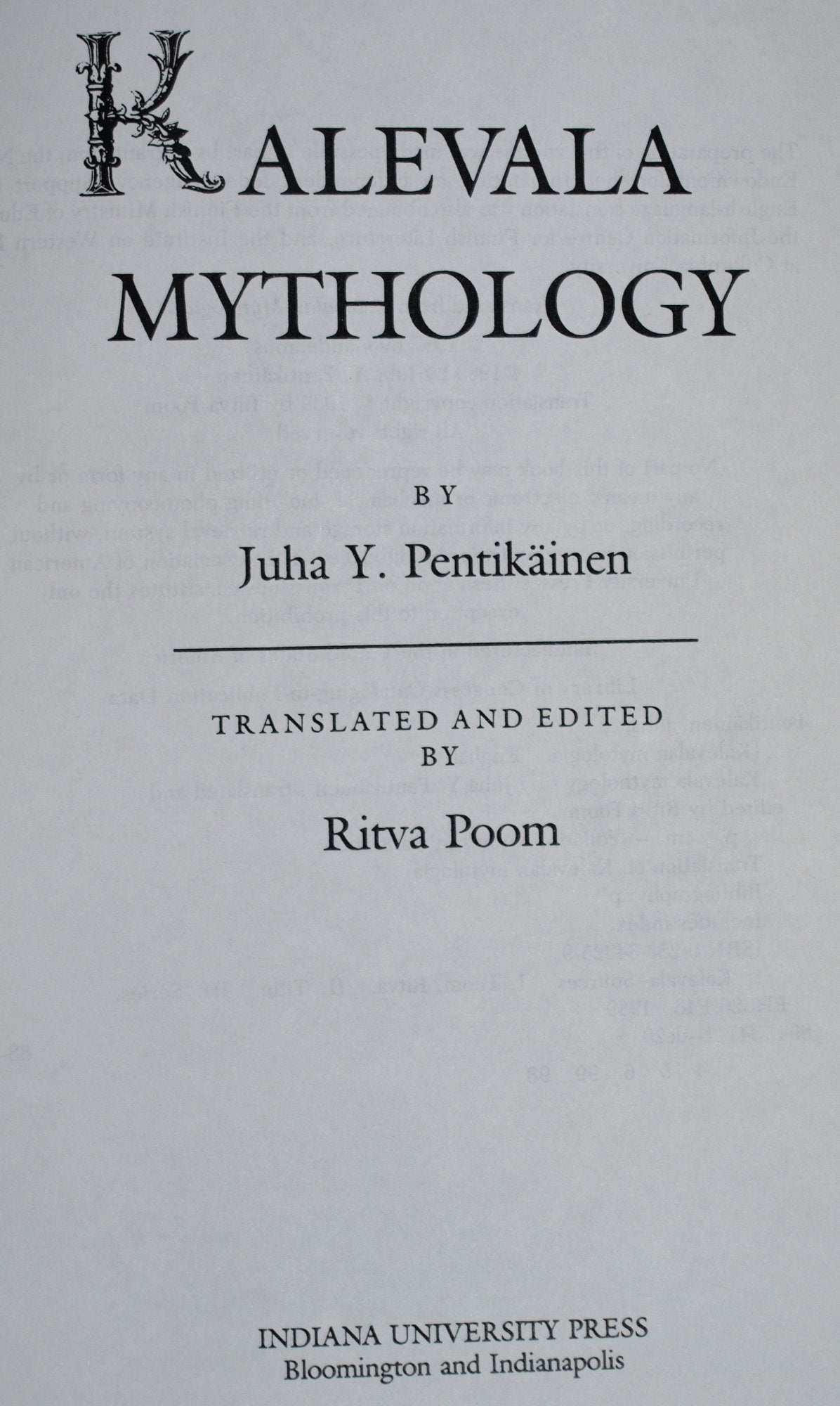 Kalevala Mythology (Folklore Studies in Translation,),Used