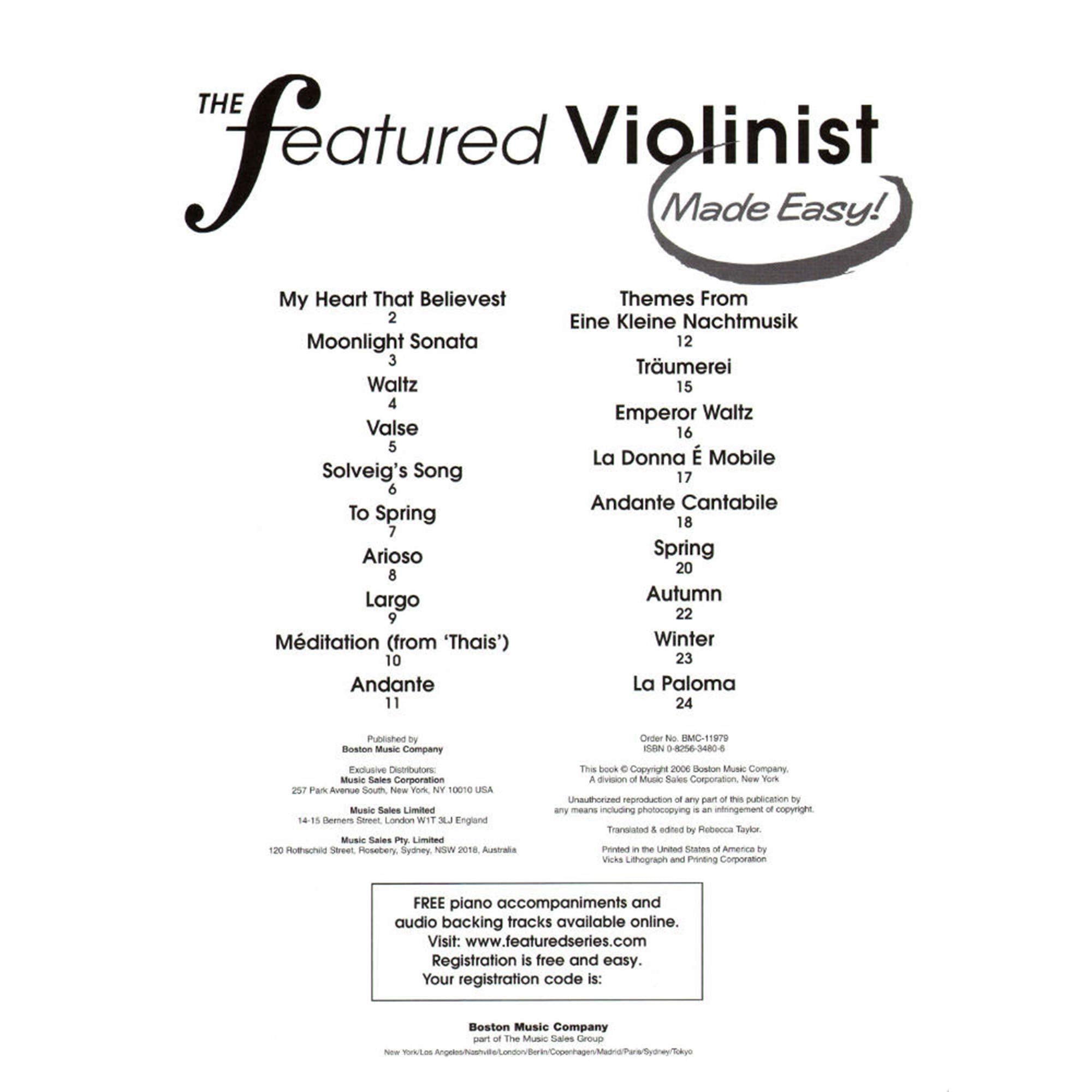 FEATURED VIOLINIST 3PART HYBRID BOOK,Used