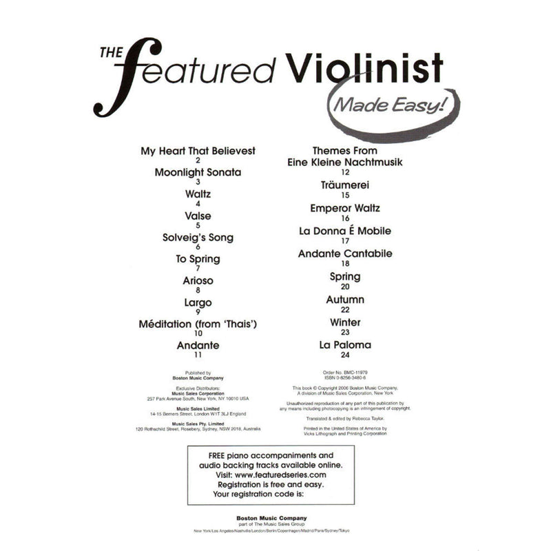 FEATURED VIOLINIST 3PART HYBRID BOOK,Used