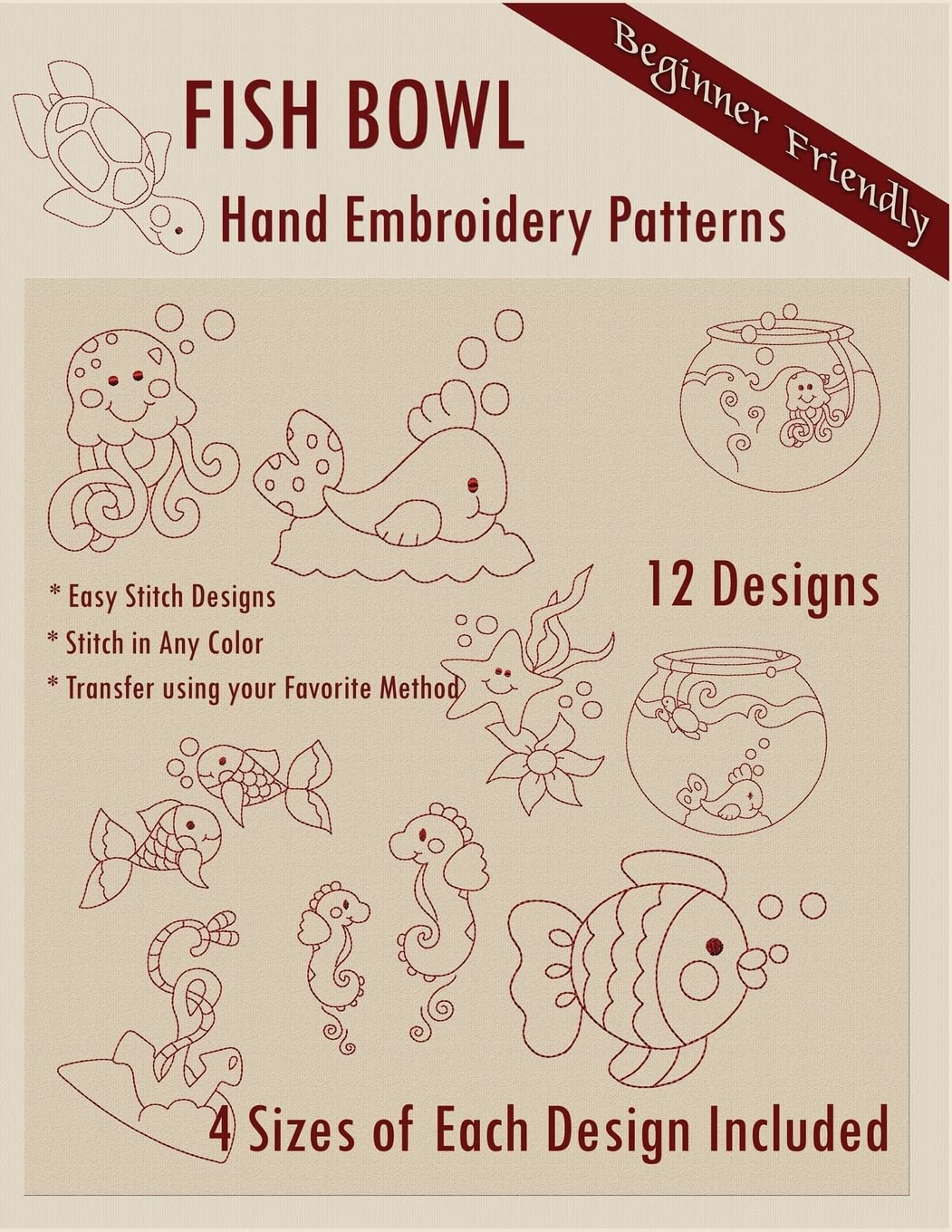 Fish Bowl Hand Embroidery Patterns,New