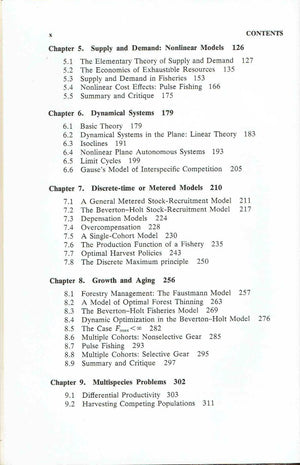 Mathematical Bioeconomics: The Optimal Management Of Renewable Resources (Pure And Applied Mathematics)
