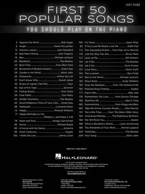 First 50 Popular Songs You Should Play On Piano,New