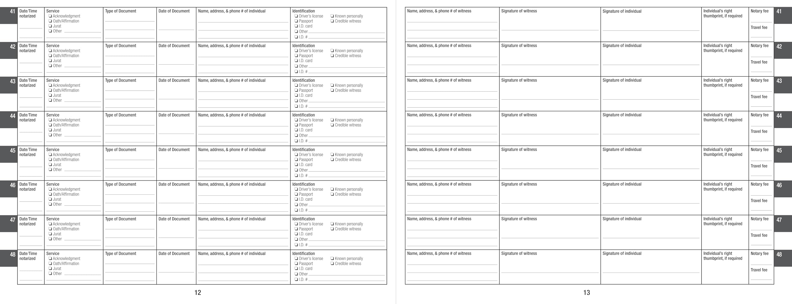 Notary Public Logbook,New