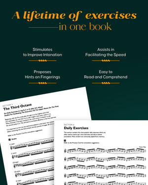 Complete Daily Exercises For The Flute  Flute Tutor: Essential Practice Material For All Intermediate To Advanced Flautists,New