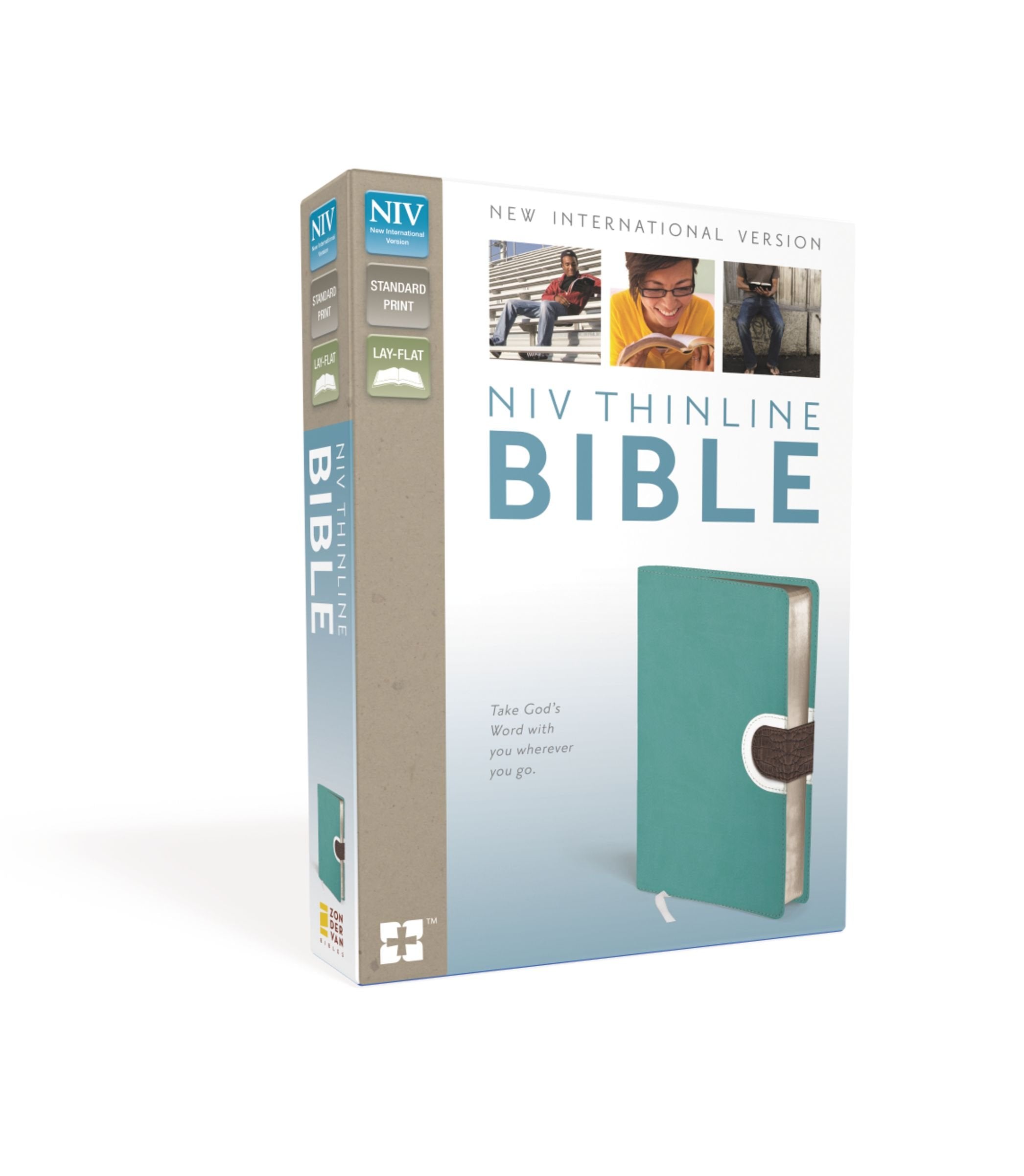 Niv, Thinline Bible, Leathersoft, Turquoise/Brown, Red Letter Edition