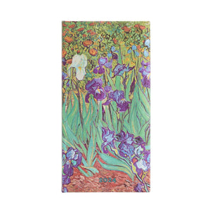 Paperblanks | French 2024 Dp Van GoghS Irises | 12Month | Slim | Horizontal | Elastic Band Closure | 160 Pg | 100 Gsm