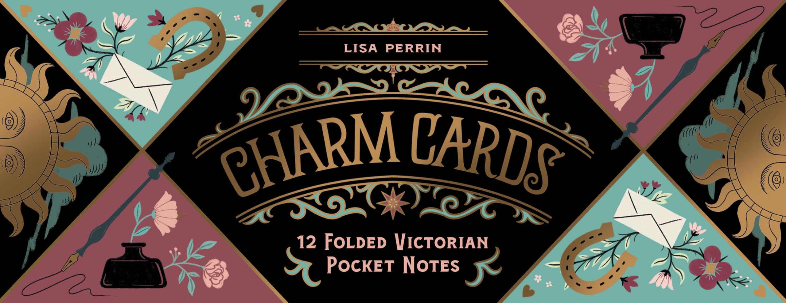 CHRONICLE BOOKS Luck, Love & Dreams Charm Cards  12 Folded Victorian Pocket Notes