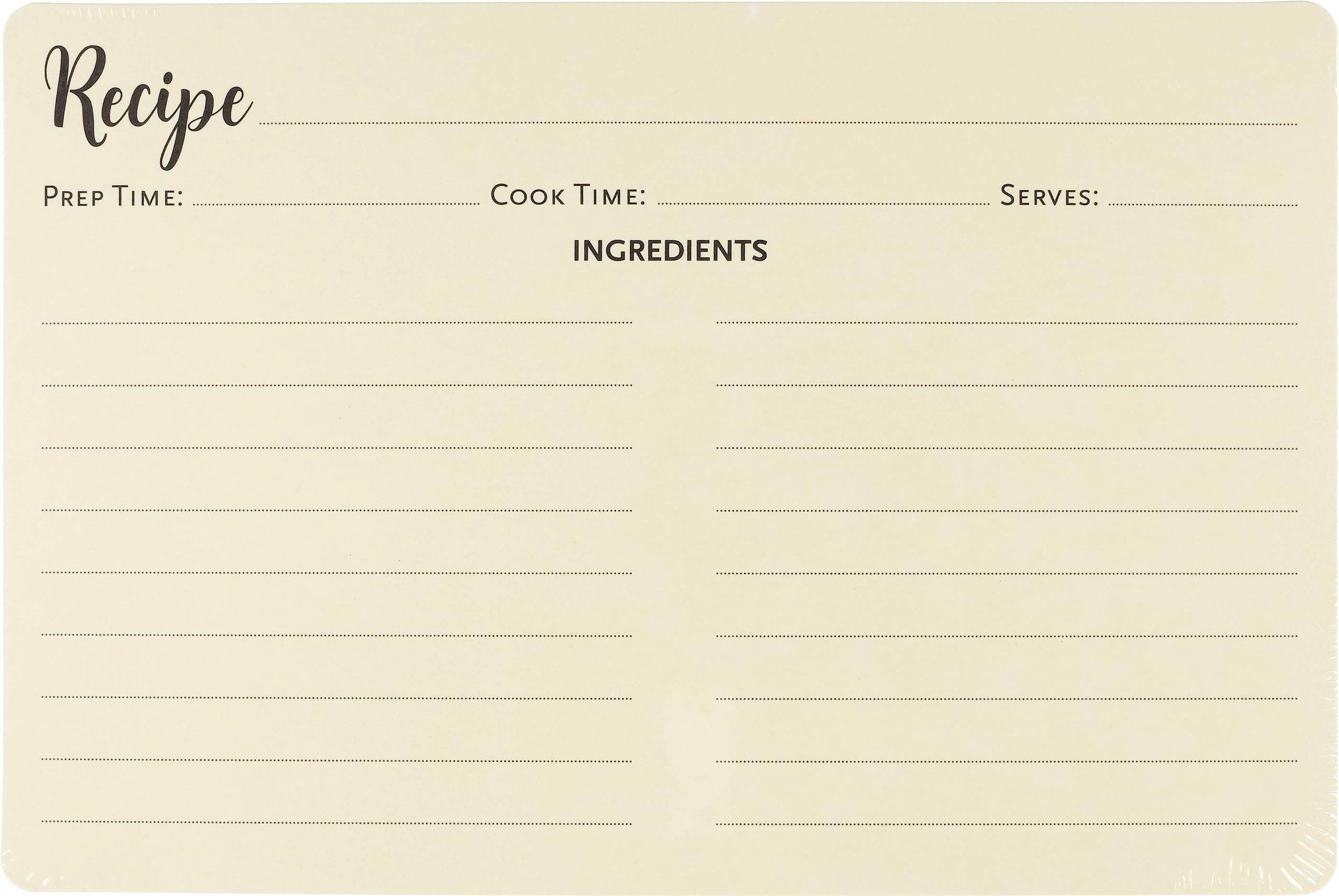 Premium Recipe Cards  Set Of 50 (4 X 6 Inches, Doublesided, Rounded Corners)