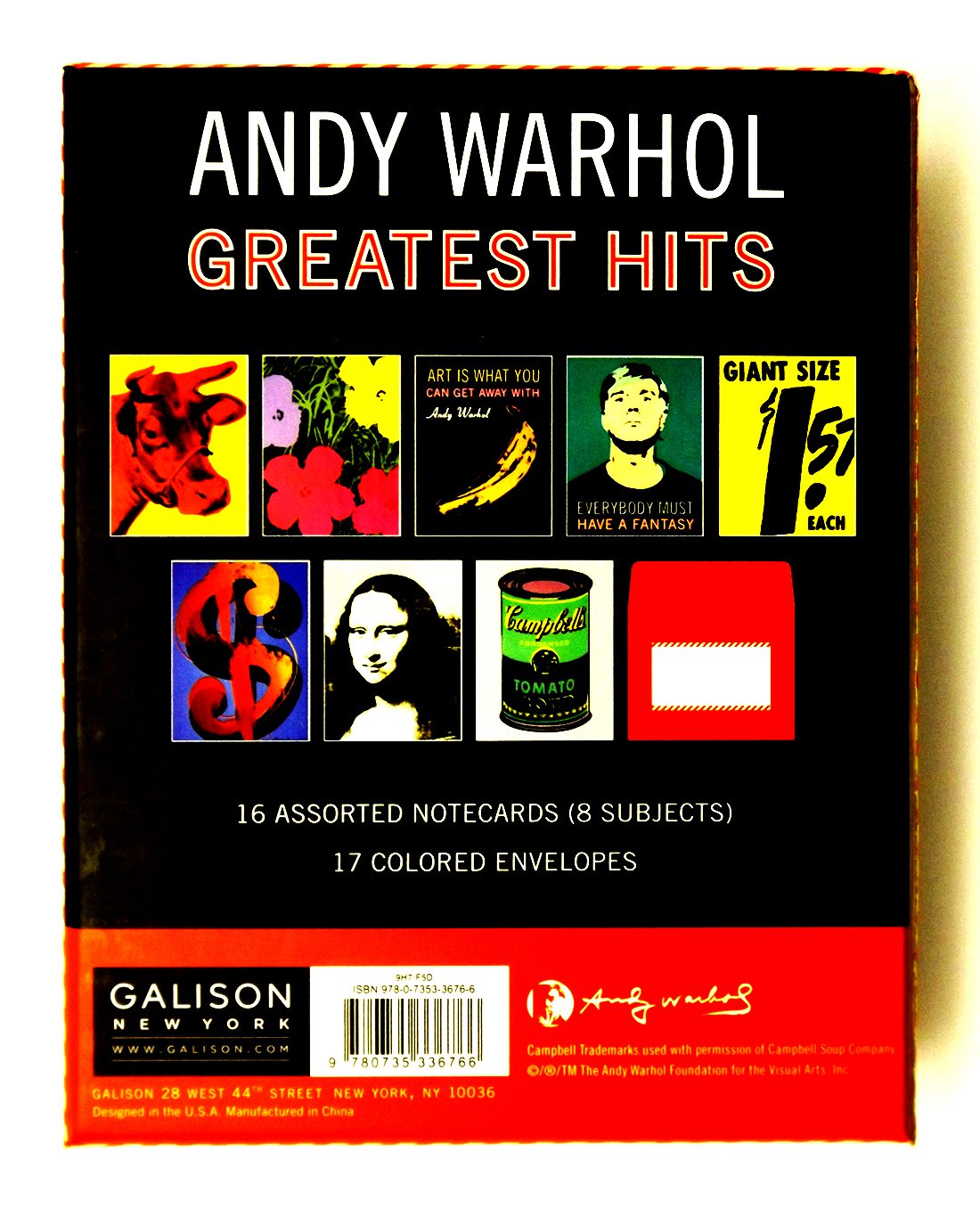 Andy Warhol Greatest Hits Keepsake Boxed Notecards,Used
