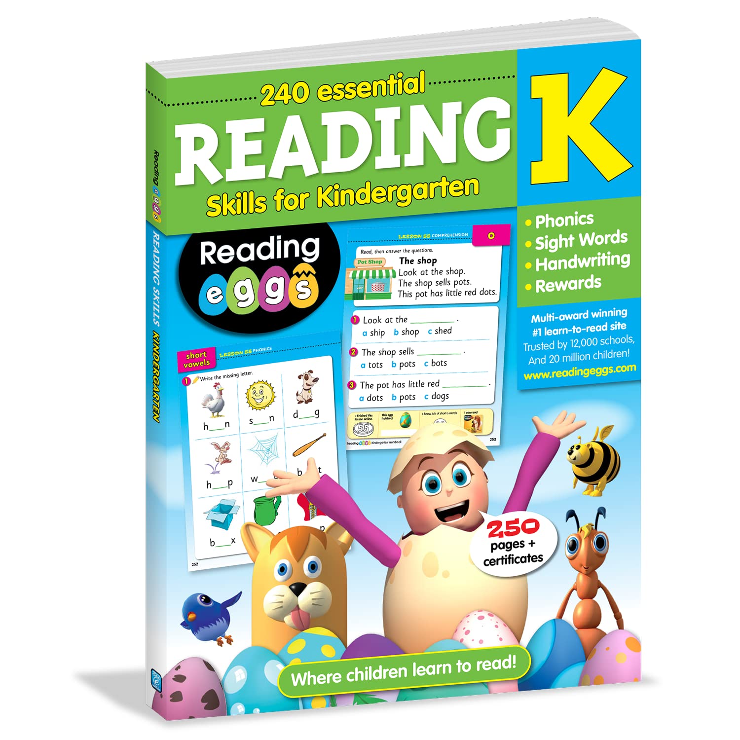 Reading For Kindergarten Workbook  240 Essential Reading Skills (Reading Eggs)