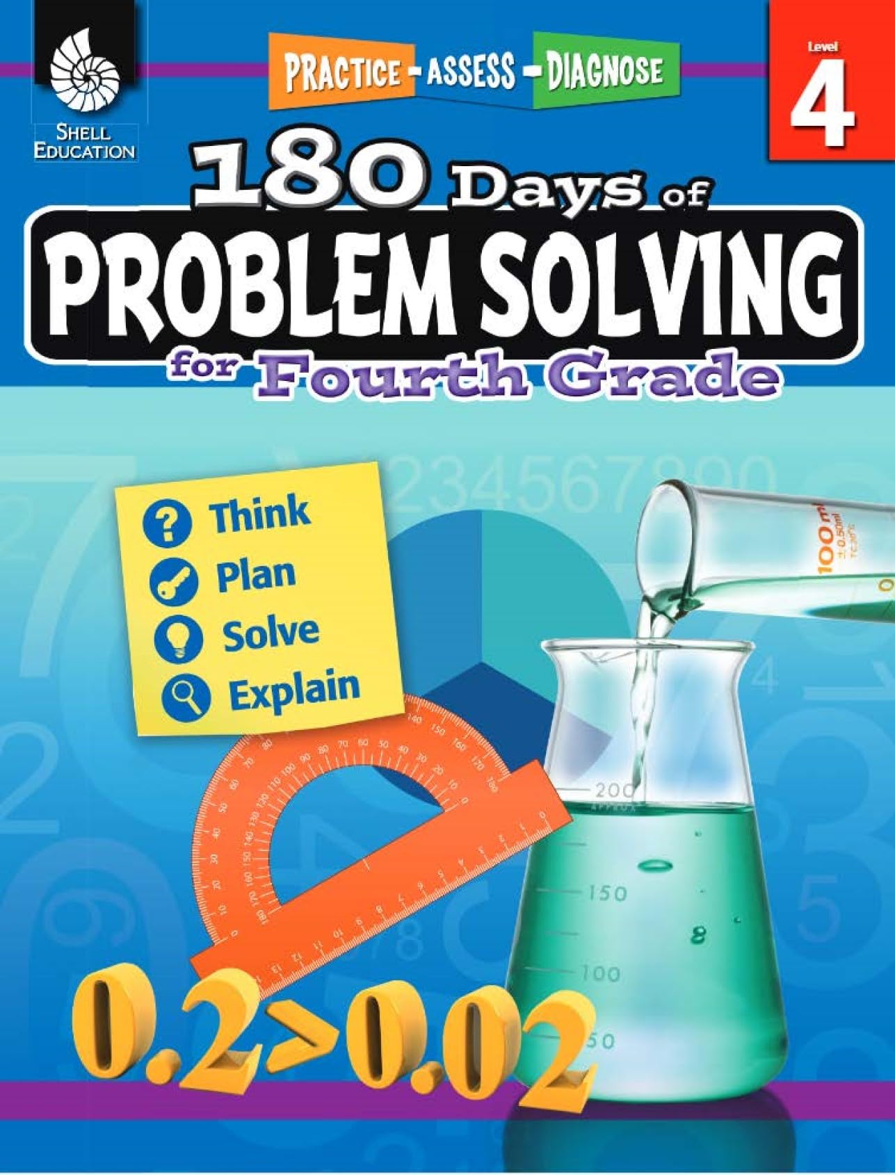 180 Days of Problem Solving for Fourth Grade  Build Math Fluency with this 4th Grade Math Workbook (180 Days of Practice),Used