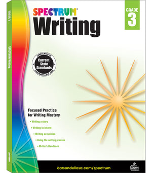 Spectrum Writing Grade 3, Ages 8 to 9, 3rd Grade Writing Workbook, Informative, Opinion, News Report, Letter, and Story Writing