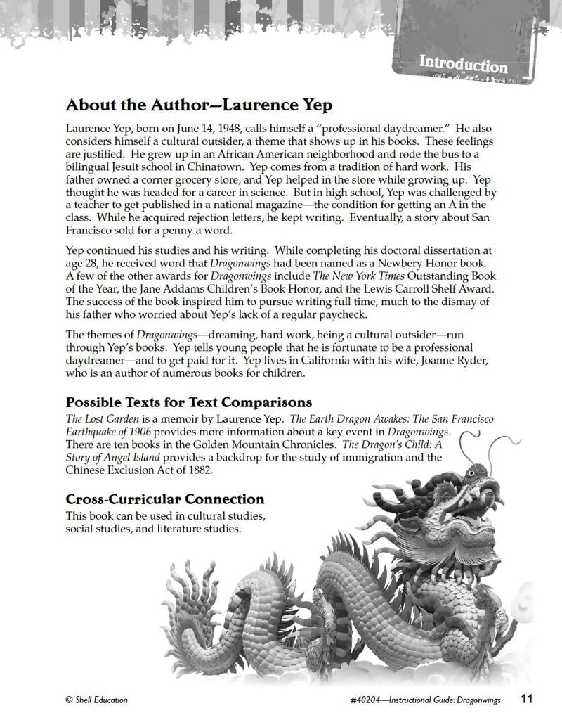 Dragonwings: An Instructional Guide for Literature  Novel Study Guide for 4th8th Grade Literature with Close Reading and Writi,Used