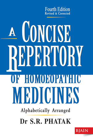 A Concise Repertory Of Homoeopathic Medicines 4Th Edition Revised And Corrected
