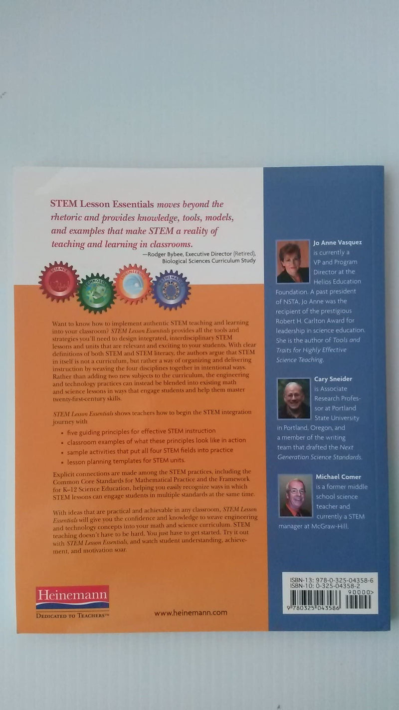Stem Lesson Essentials, Grades 38: Integrating Science, Technology, Engineering, And Mathematics,New