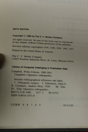 Campbell'S Operative Orthopaedics, Volume 1