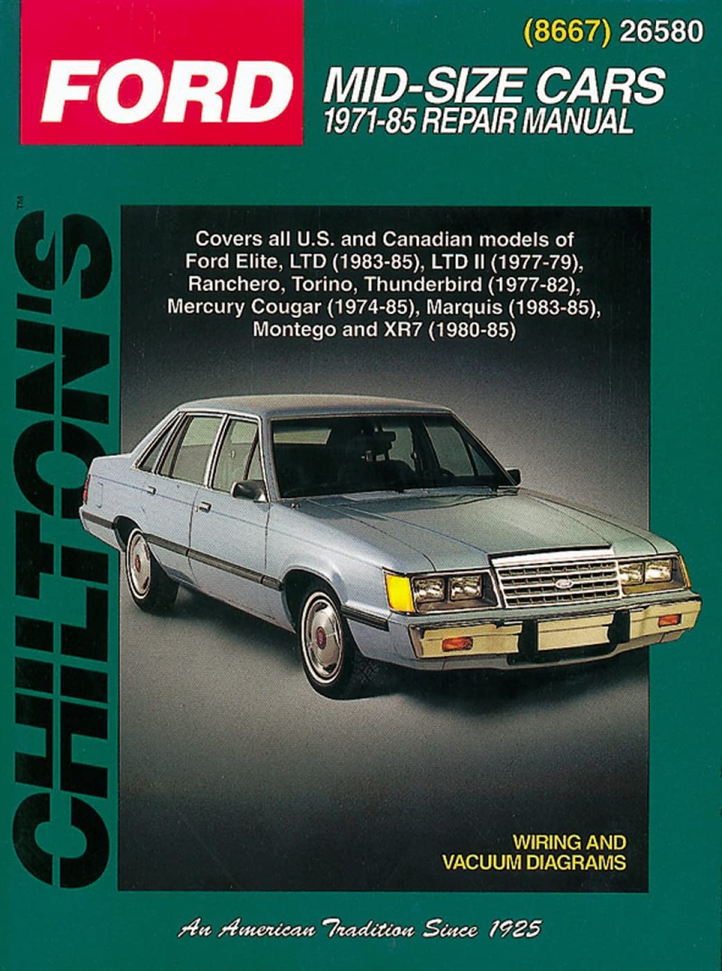 Ford Midsize Cars, 197185 (Chilton Total Car Care Series Manuals),Used