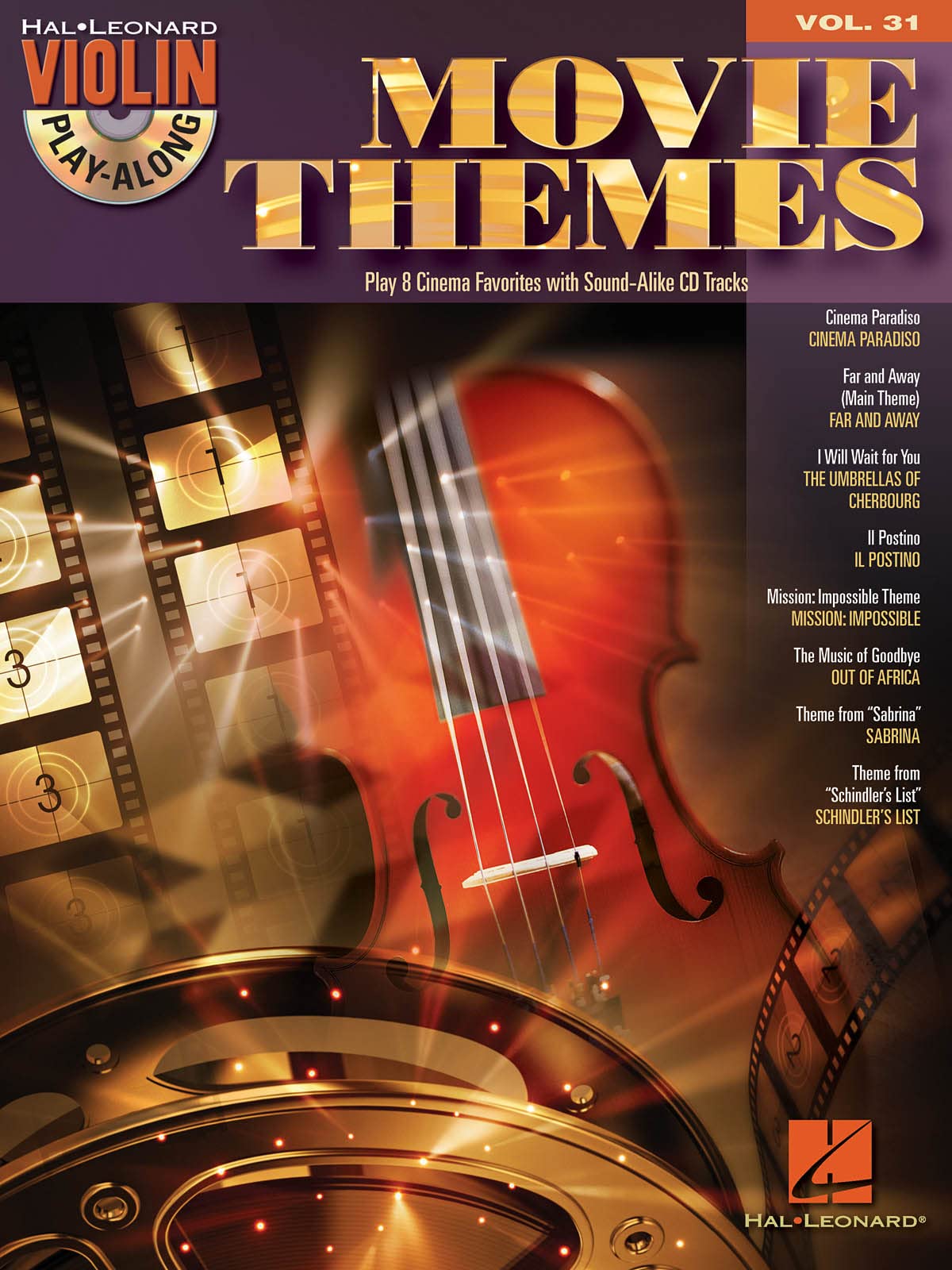 Movie Themes Violin PlayAlong Volume 31  Book/Online Audio (Hal Leonard Violin Play Along),Used