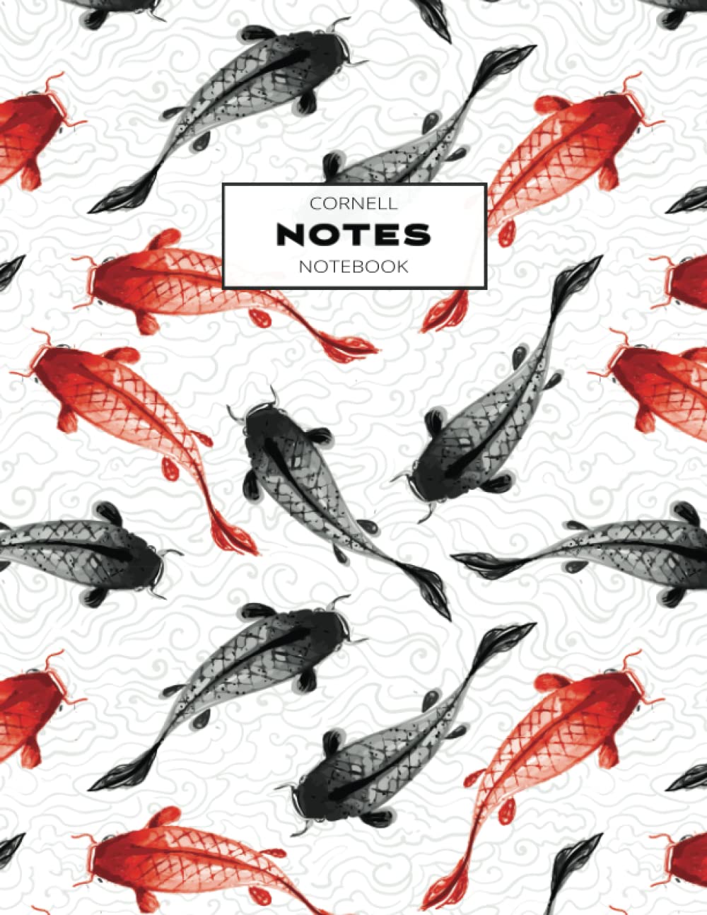 Cornell Notes Notebook: Note Taking with College Ruled Lines, Index and Numbered Pages, Koi,Used