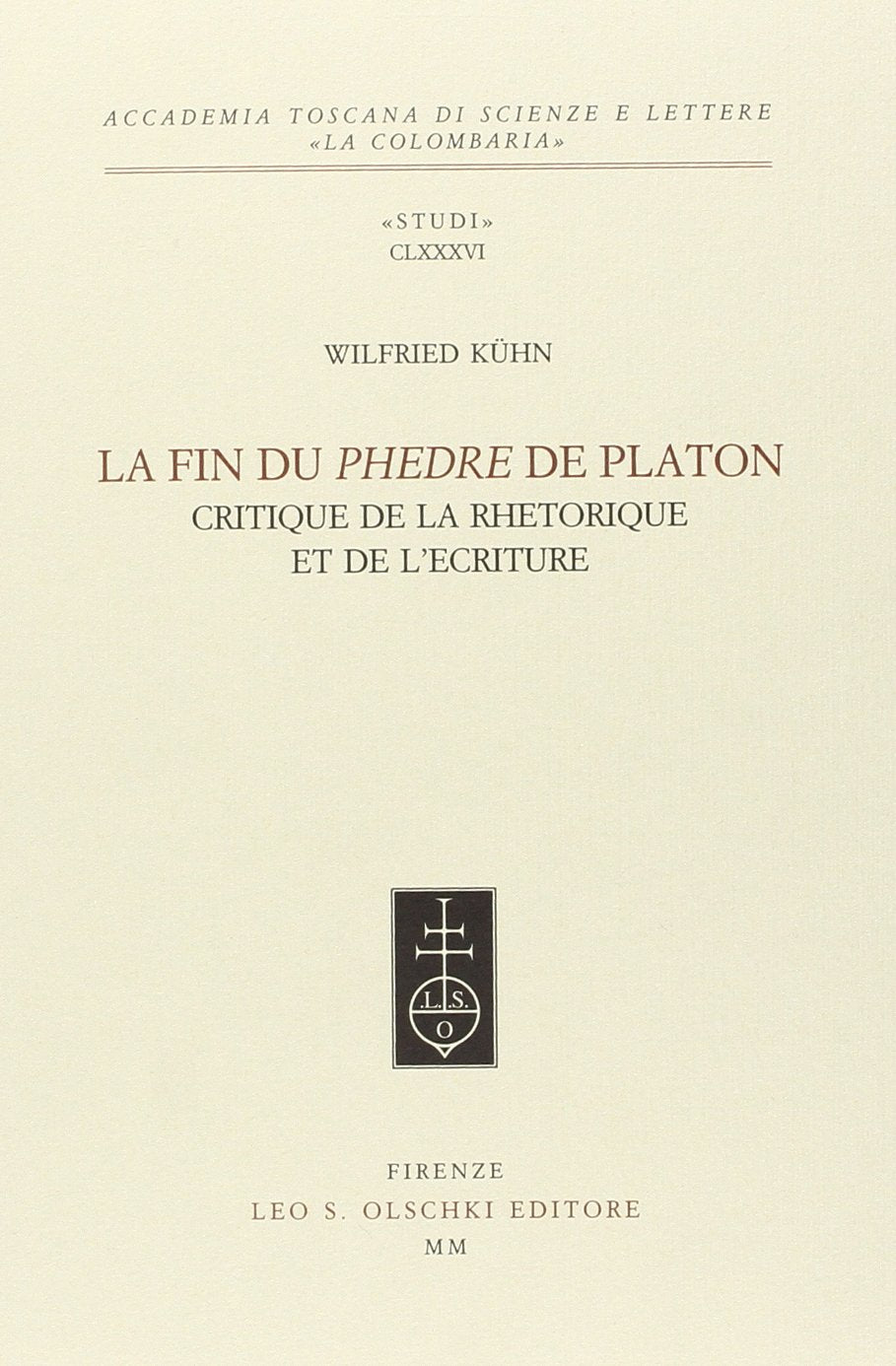 LA FIN DU PHEDRE DE PLATON,Used