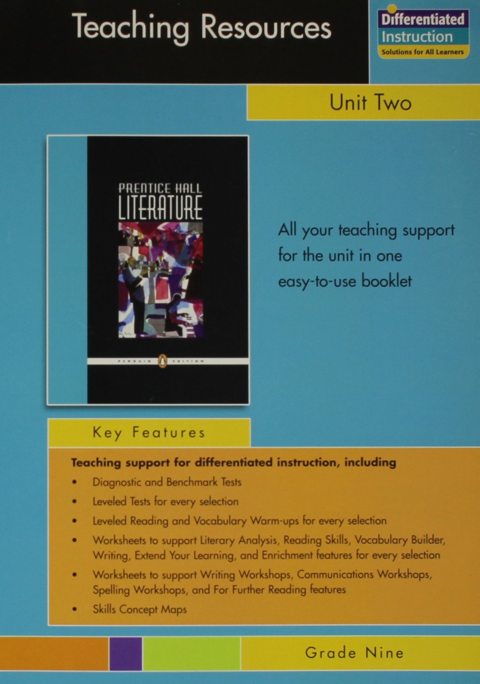 PRENTICE HALL LITERATURE PENGUIN EDITION TEACHING RESOURCES UNIT 2: SHORT STORIES GRADE 9 2007C,Used