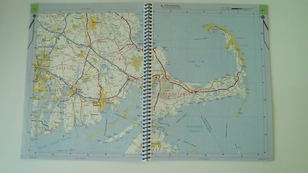 American Map New England: Road Atlas: Connecticut  Massachusetts  Rhode Island  Maine  New Hampshire  Vermont,Used