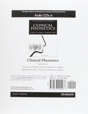 Audio CDs for Clinical Phonetics (The Allyn & Bacon Communication Sciences and Disorders Series),Used