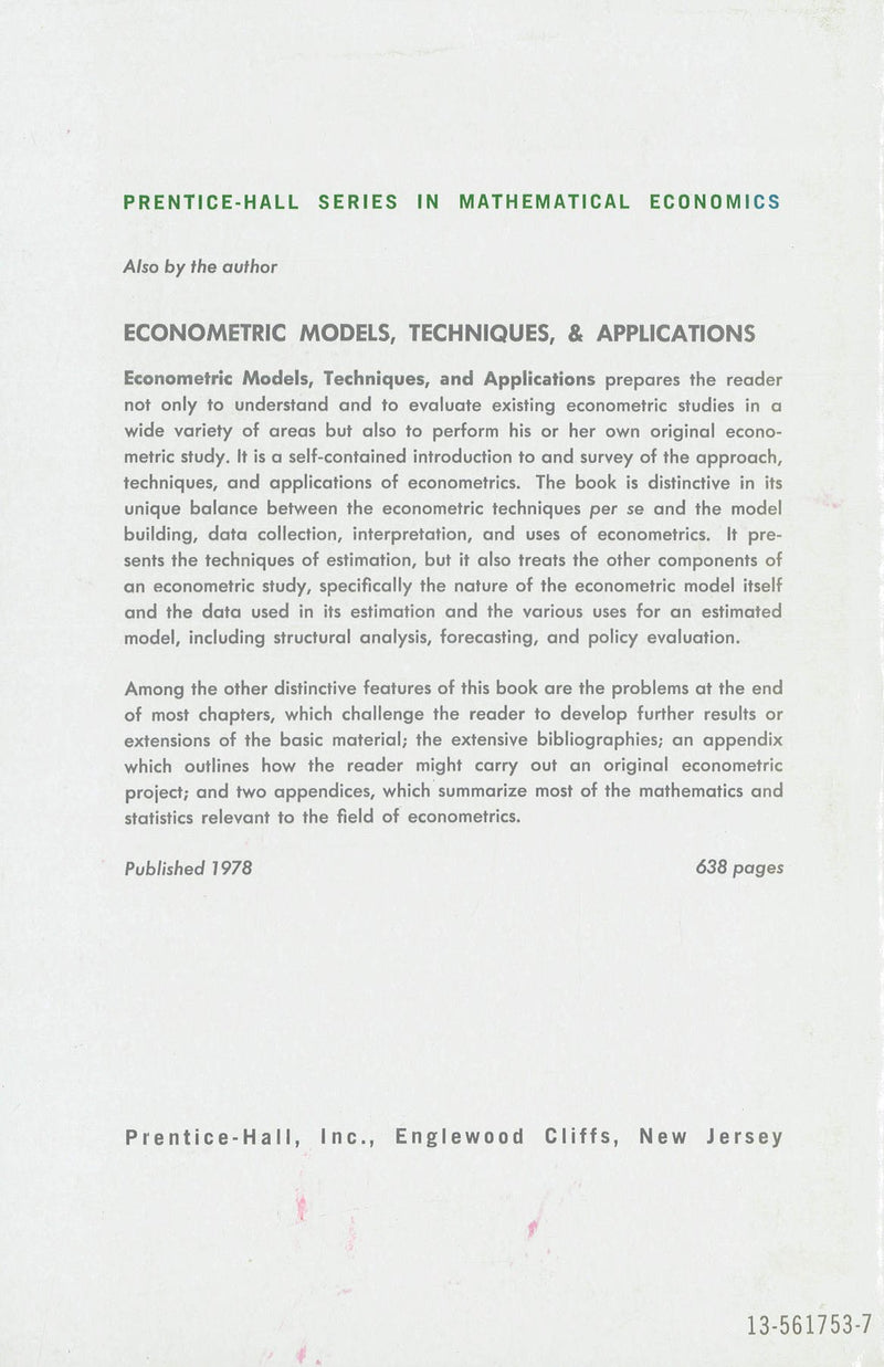 Mathematical Optimization and Economic Theory,Used