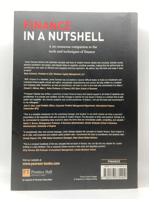Finance in a Nutshell: A Nononsense Companion to the Tools and Techniques of Finance,New
