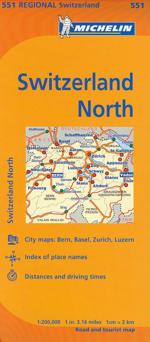 Michelin Switzerland: North Map 551 (Maps/Regional (Michelin)),Used