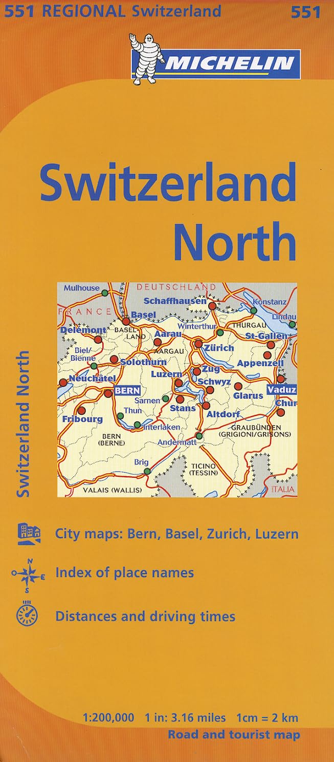 Michelin Switzerland: North Map 551 (Maps/Regional (Michelin)),Used