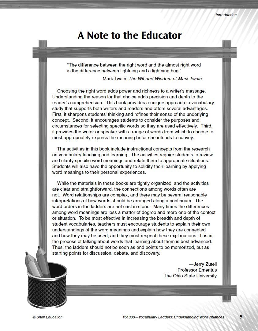 Vocabulary Ladders: Understanding Word Nuances Level 4,Used