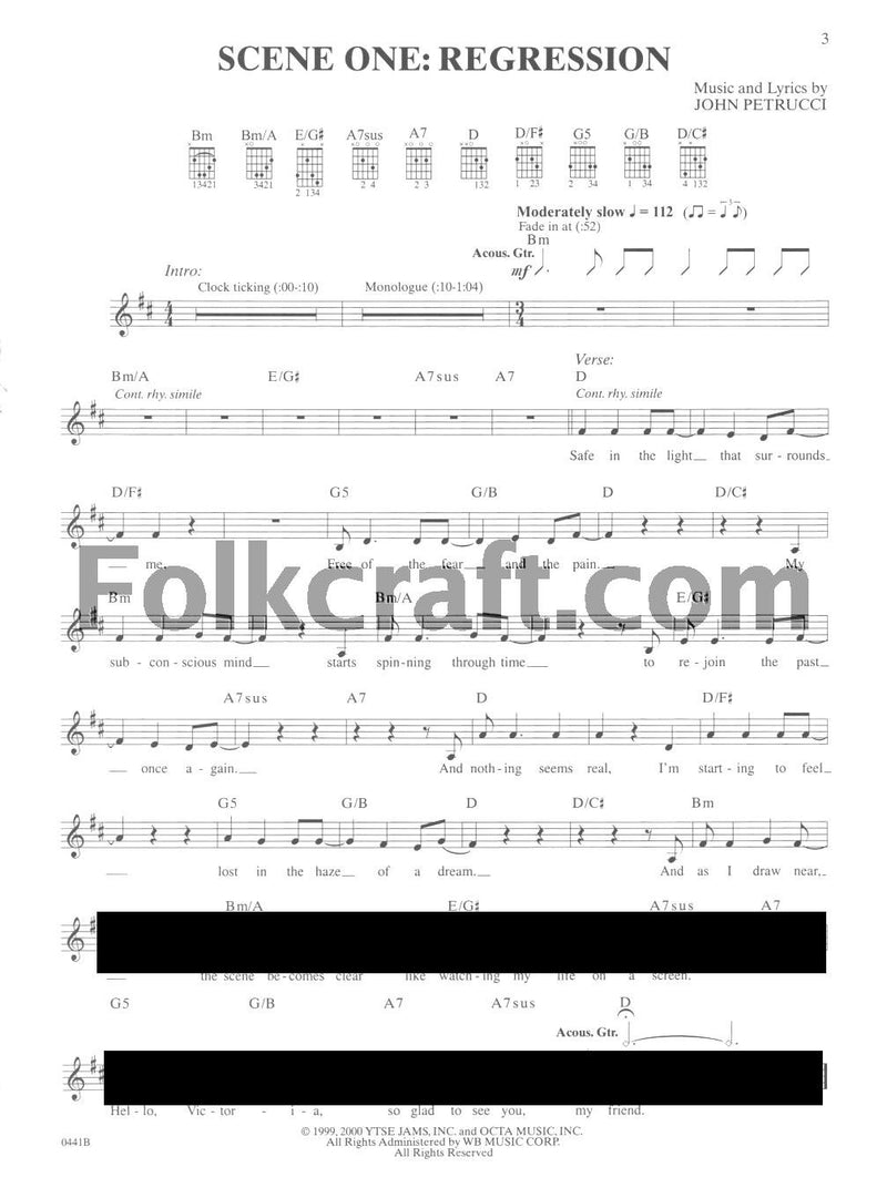 Dream Theater  Metropolis Part 2  Scenes from a Memory (Authentic GuitarTab),New