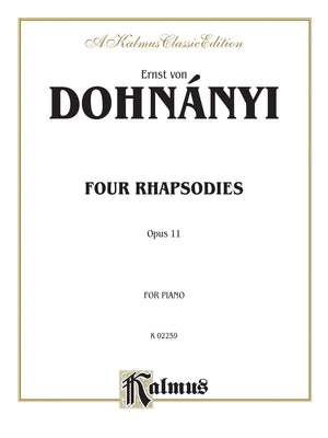 4 Rhapsodies, Op. 11 (Kalmus Edition),New