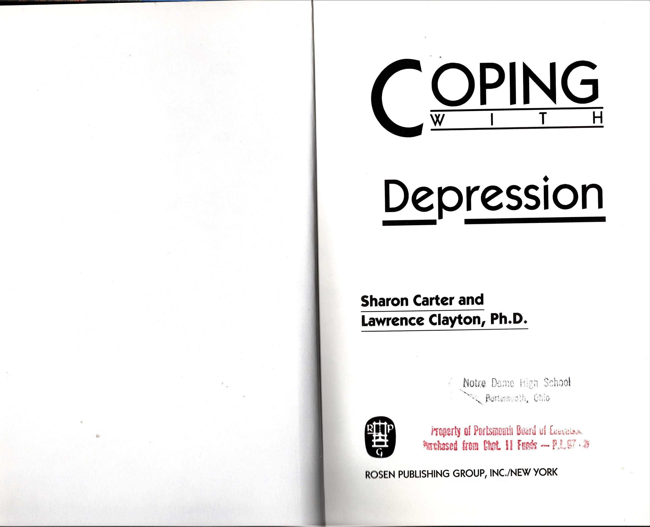 Coping With Depression (Coping Series),Used