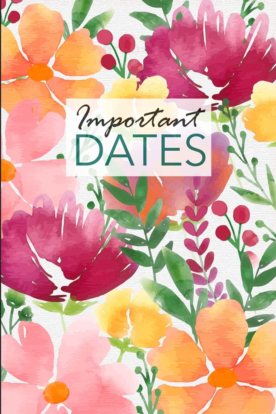 Important Dates: Birthday and Anniversary Reminder Book Floral Cover.,Used