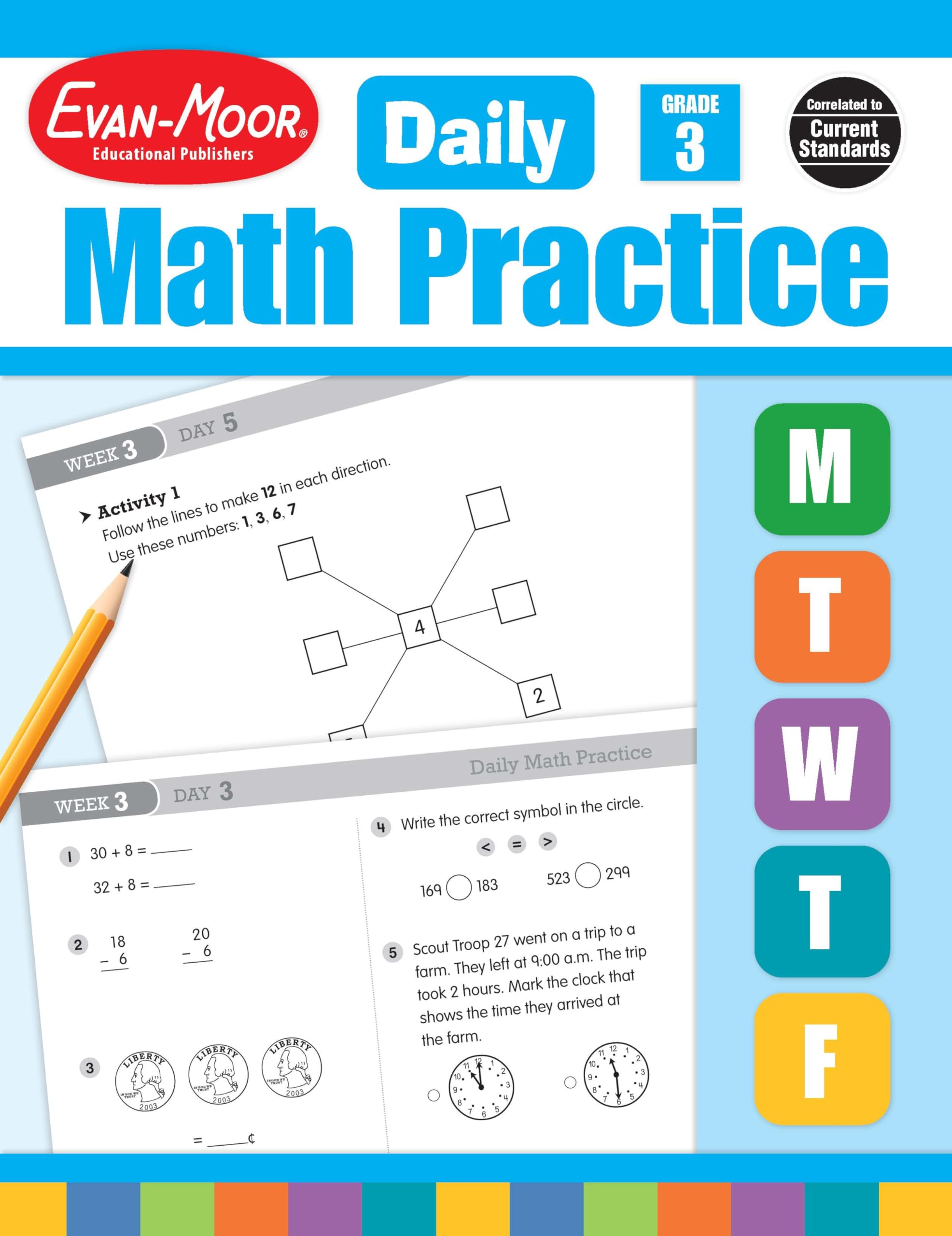 EvanMoor Daily Math Practice, Grade 3,Used