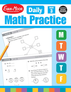 EvanMoor Daily Math Practice, Grade 3,Used