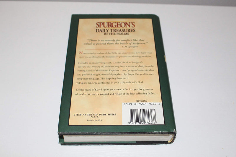 Spurgeon's Daily Treasures in the Psalms,Used