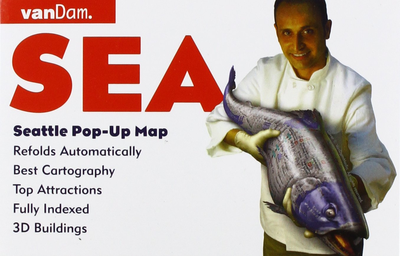 Seattle PopUp Map by VanDam  Laminated pocketsize popup map to Seattle, WA complete with all attractions, sights, museums, ,Used
