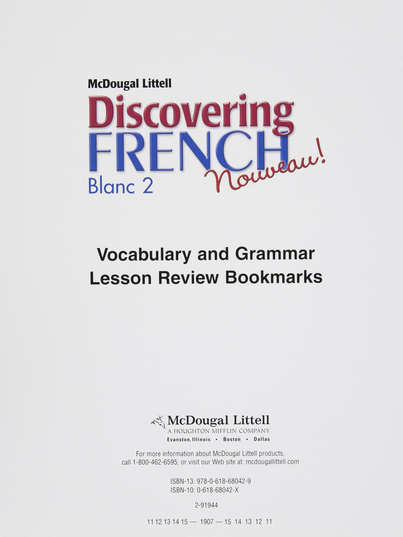 Discovering French, Nouveau!: Activites Pour Tous with Lesson Review Bookmarks Level 2,New