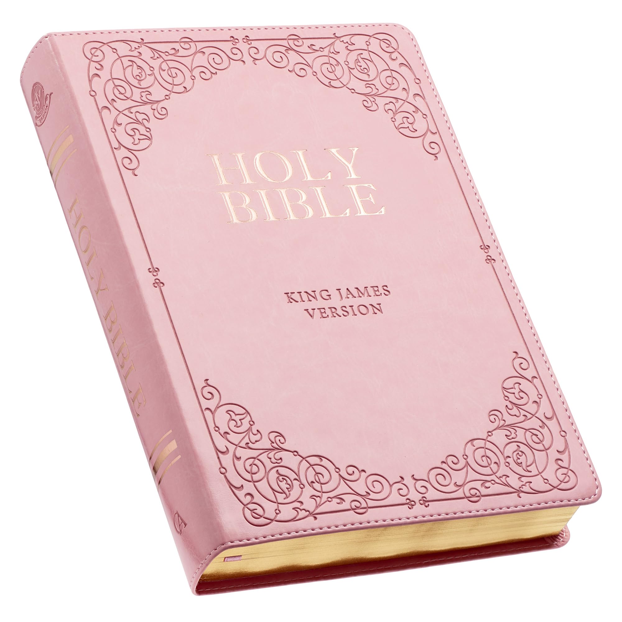 Kjv Holy Bible, Giant Print Fullsize Faux Leather Red Letter Edition  Thumb Index & Ribbon Marker, King James Version, Pink (K
