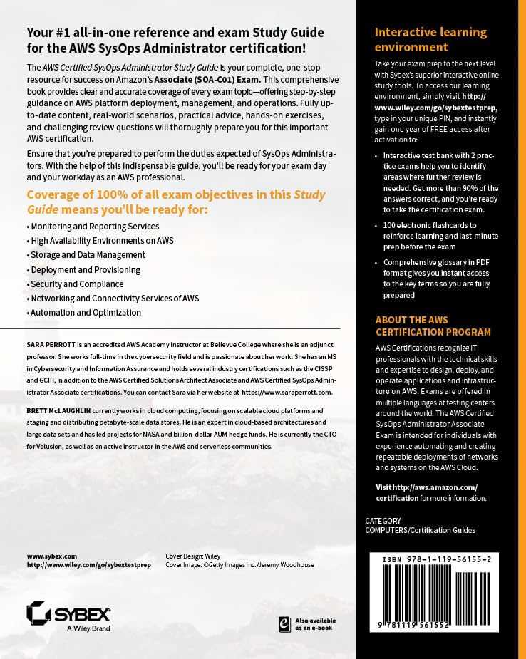 AWS Certified SysOps Administrator Study Guide: Associate (SOAC01) Exam,Used