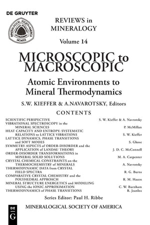 Microscopic To Macroscopic: Atomic Environments To Mineral Thermodynamics (Reviews In Mineralogy & Geochemistry, 14),Used