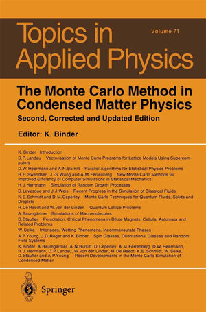 The Monte Carlo Method in Condensed Matter Physics (Topics in Applied Physics, 71),Used