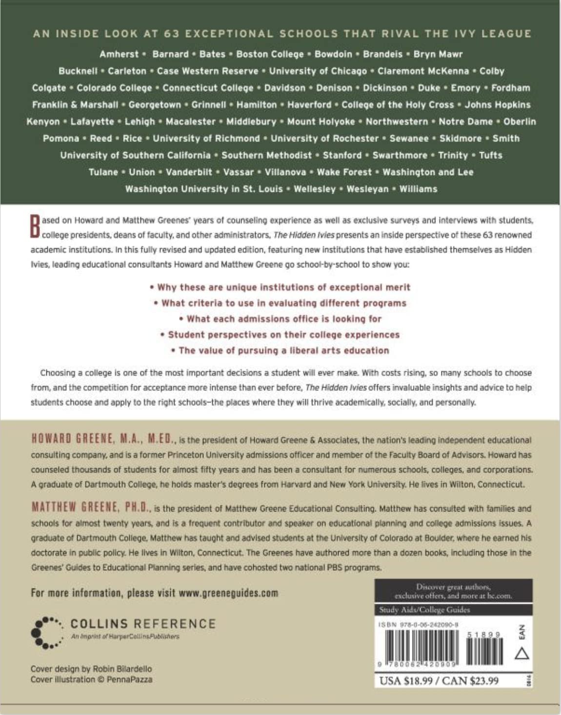 The Hidden Ivies, 3rd Edition: 63 of America's Top Liberal Arts Colleges and Universities (Greene's Guides),Used