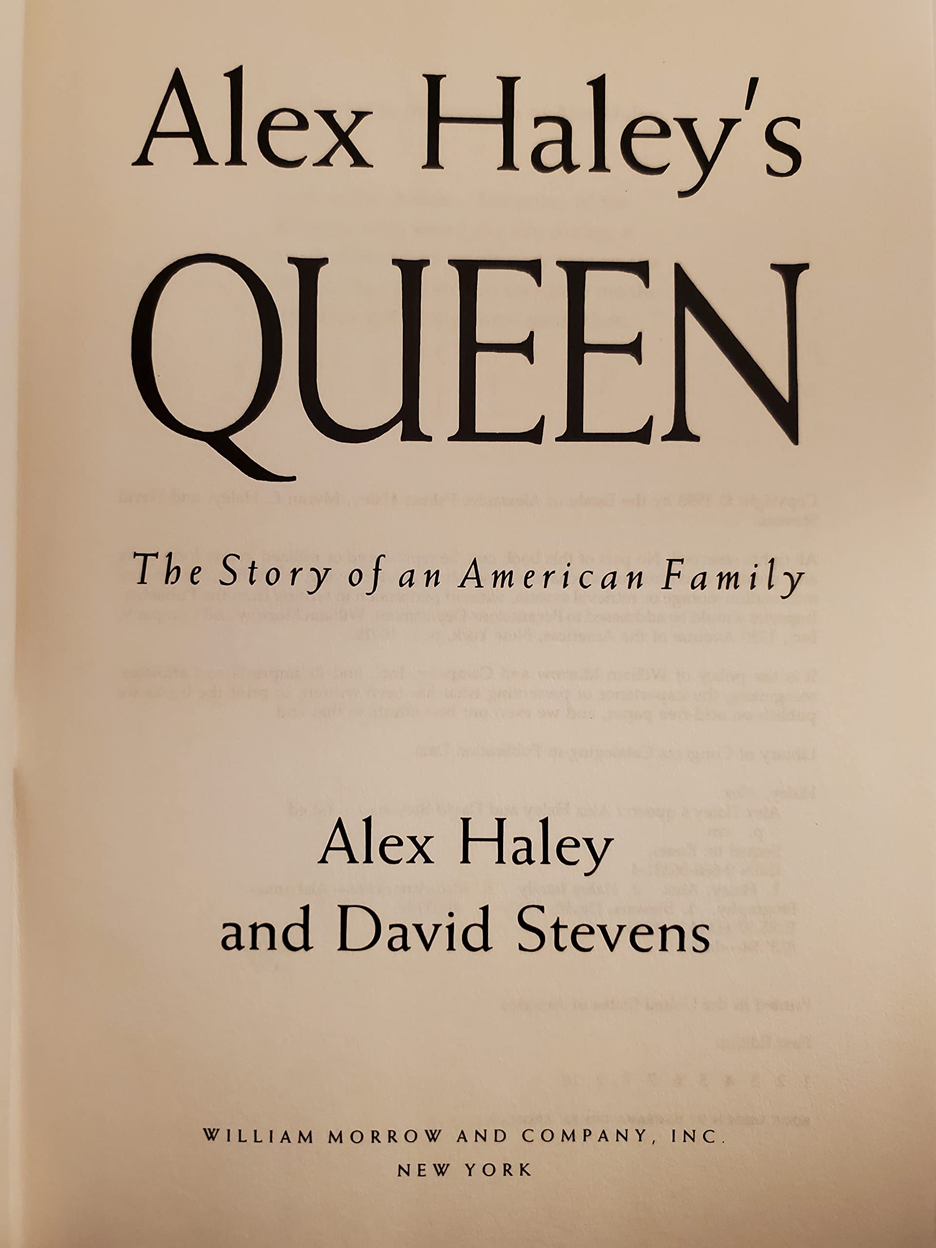 Alex Haley'S Queen: The Story Of An American Family,New