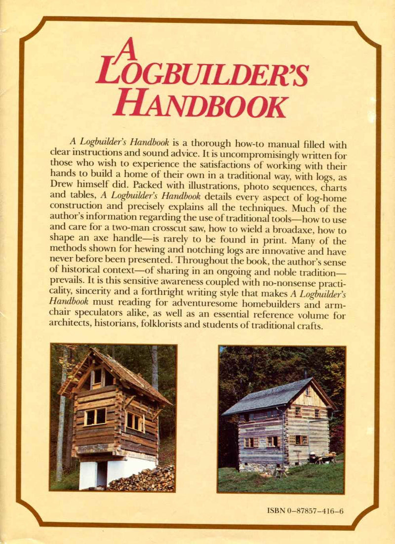 A Logbuilder'S Handbook,Used