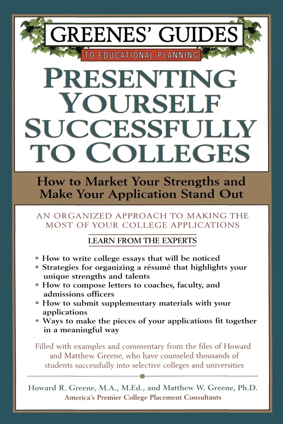 Greenes' Guide to Educational Planning: Presenting Yourself Successfully To Colleges,Used